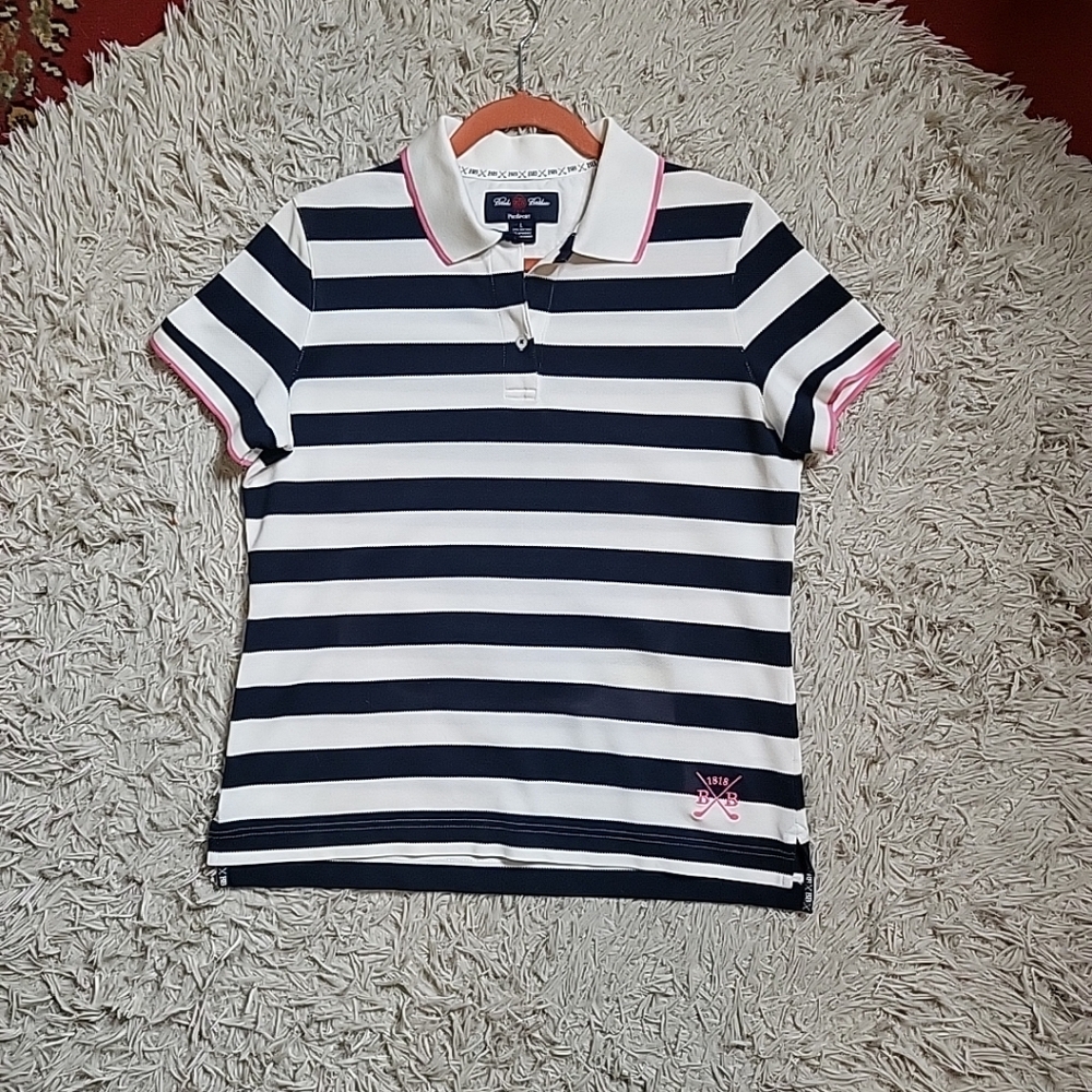 Womens Brooks Brothers Polo Shirt ProSport Size Large L Stripes Preppy Classic